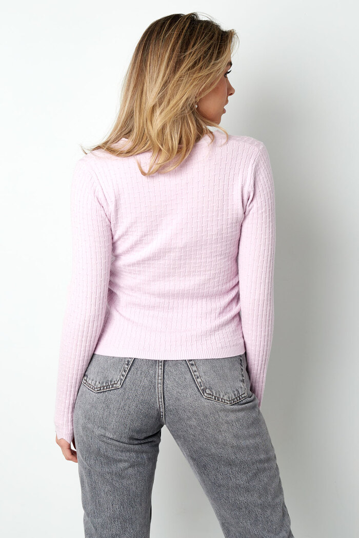 Pullover mit V-Ausschnitt – rosa  Bild12