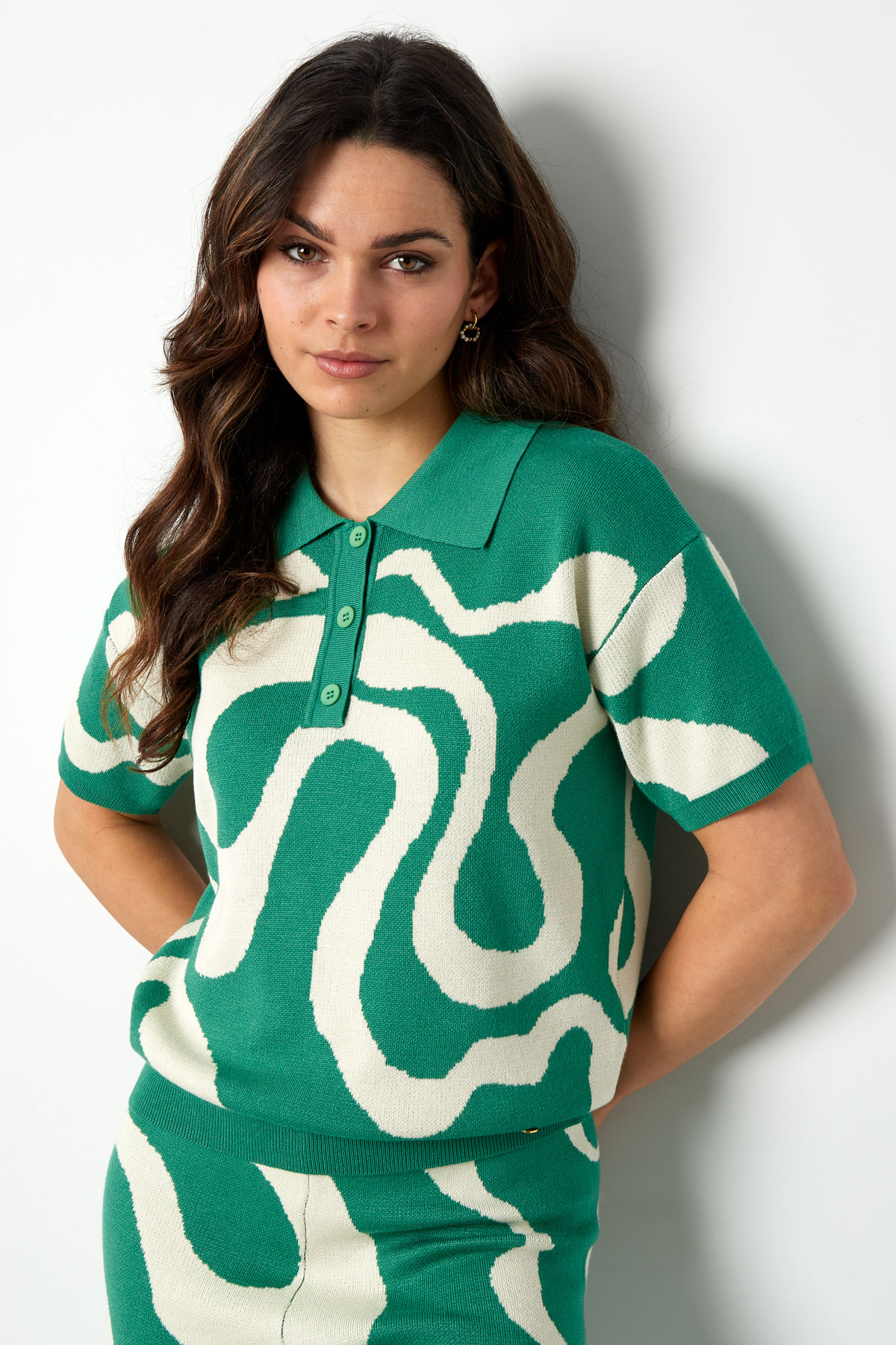 Top organic stripes print - green Picture9