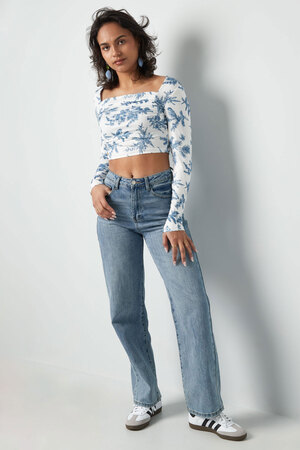 Long sleeve flower top - blue  h5 Picture5