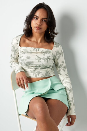 Long sleeve flower top - green  h5 Picture3