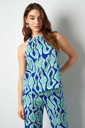 Colorful halter top with print - blue/green  h5 Picture2