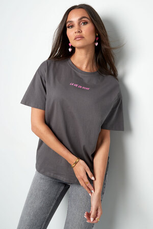 T-shirt la vie en rose - roze h5 Afbeelding2
