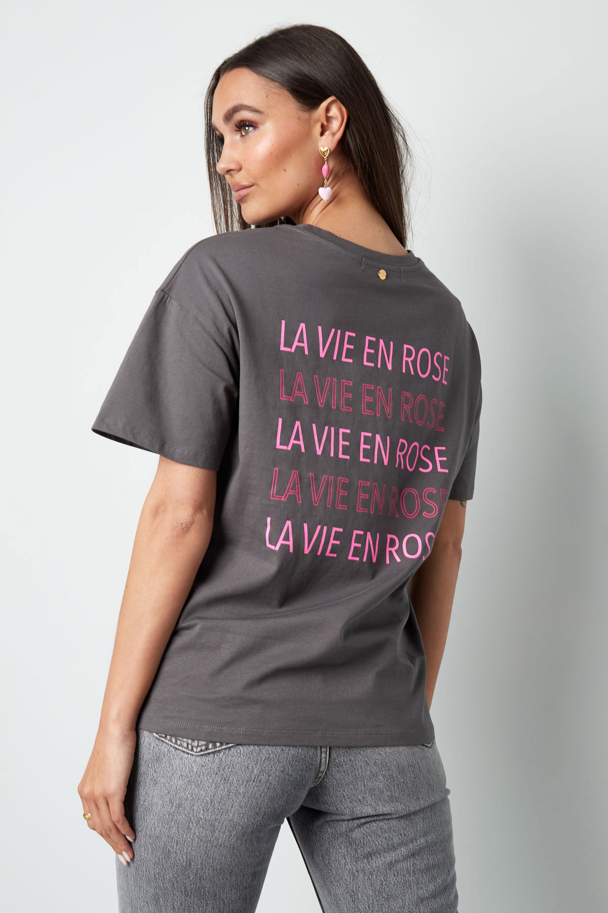 T-shirt la vie en rose - dark gray h5 Picture3