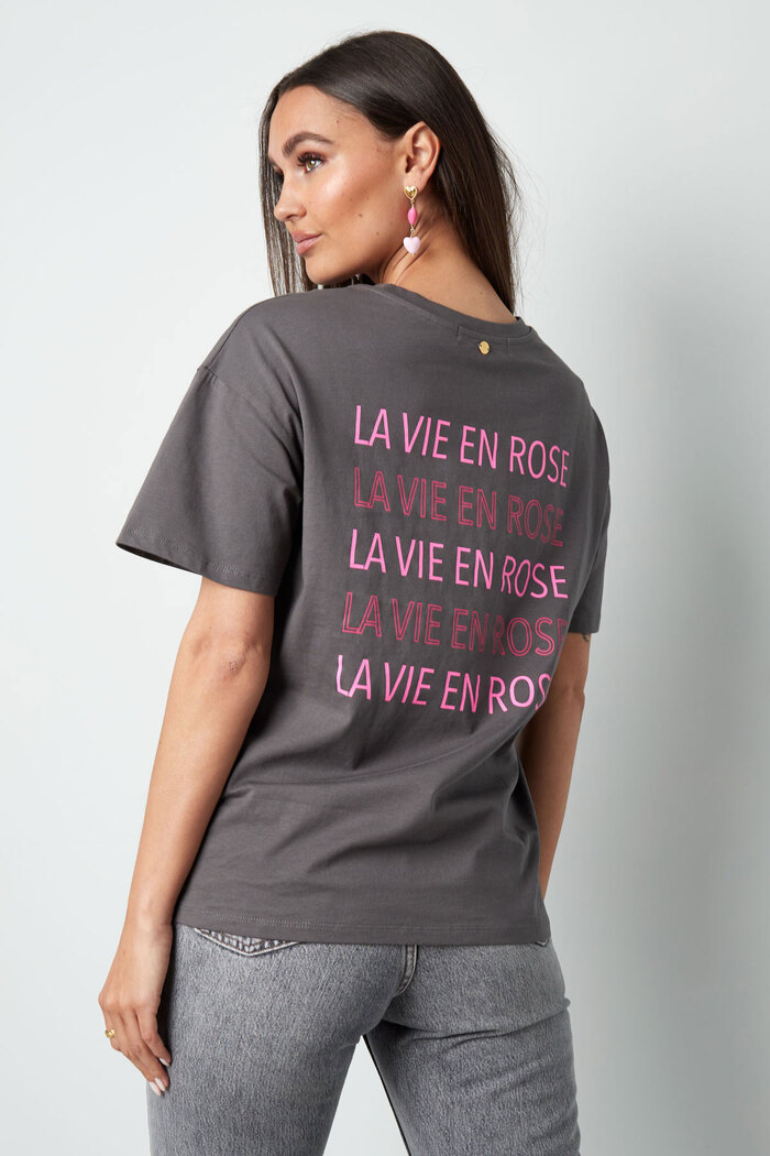 T-shirt la vie en rose - donkergrijs Afbeelding3