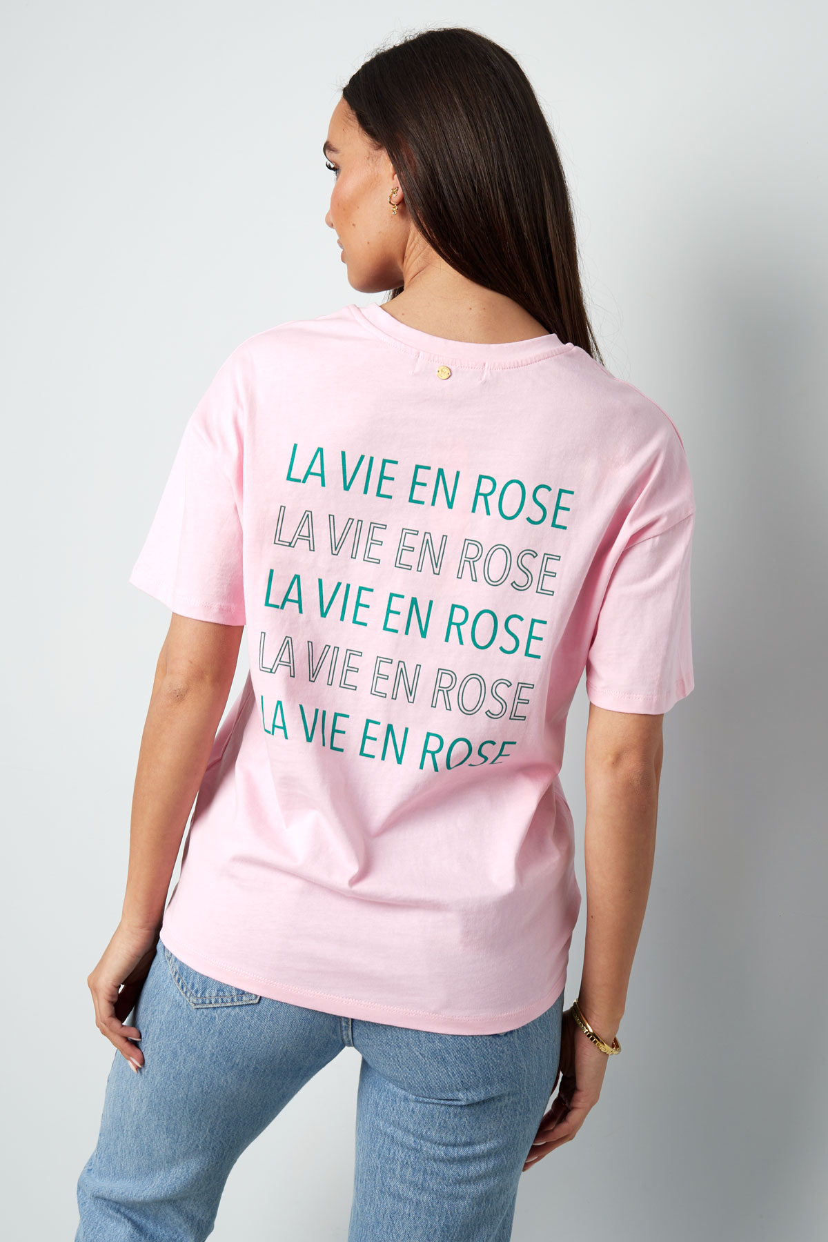 Tişört la vie en rose - koyu gri Resim7