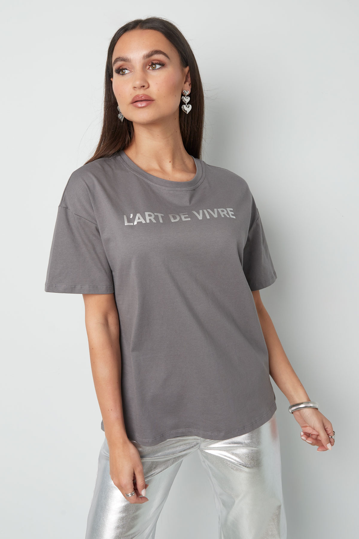 T-shirt l'art de vivre - grigio argento h5 Immagine2