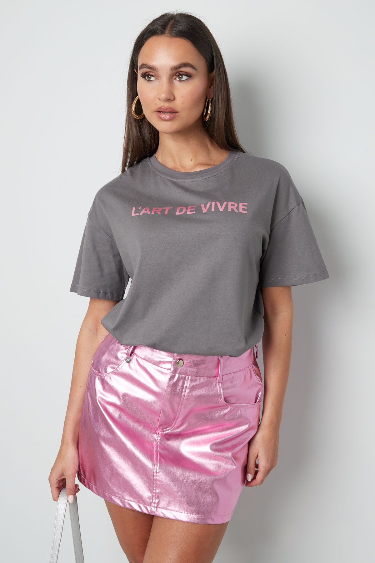 T-shirt l'art de vivre - gris rose h5 Image5