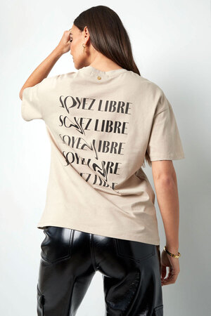 T-shirt soyez libre - beige h5 Afbeelding8