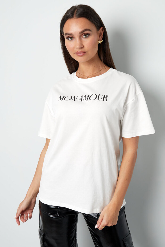 T-shirt mon amour - zwart wit Afbeelding2