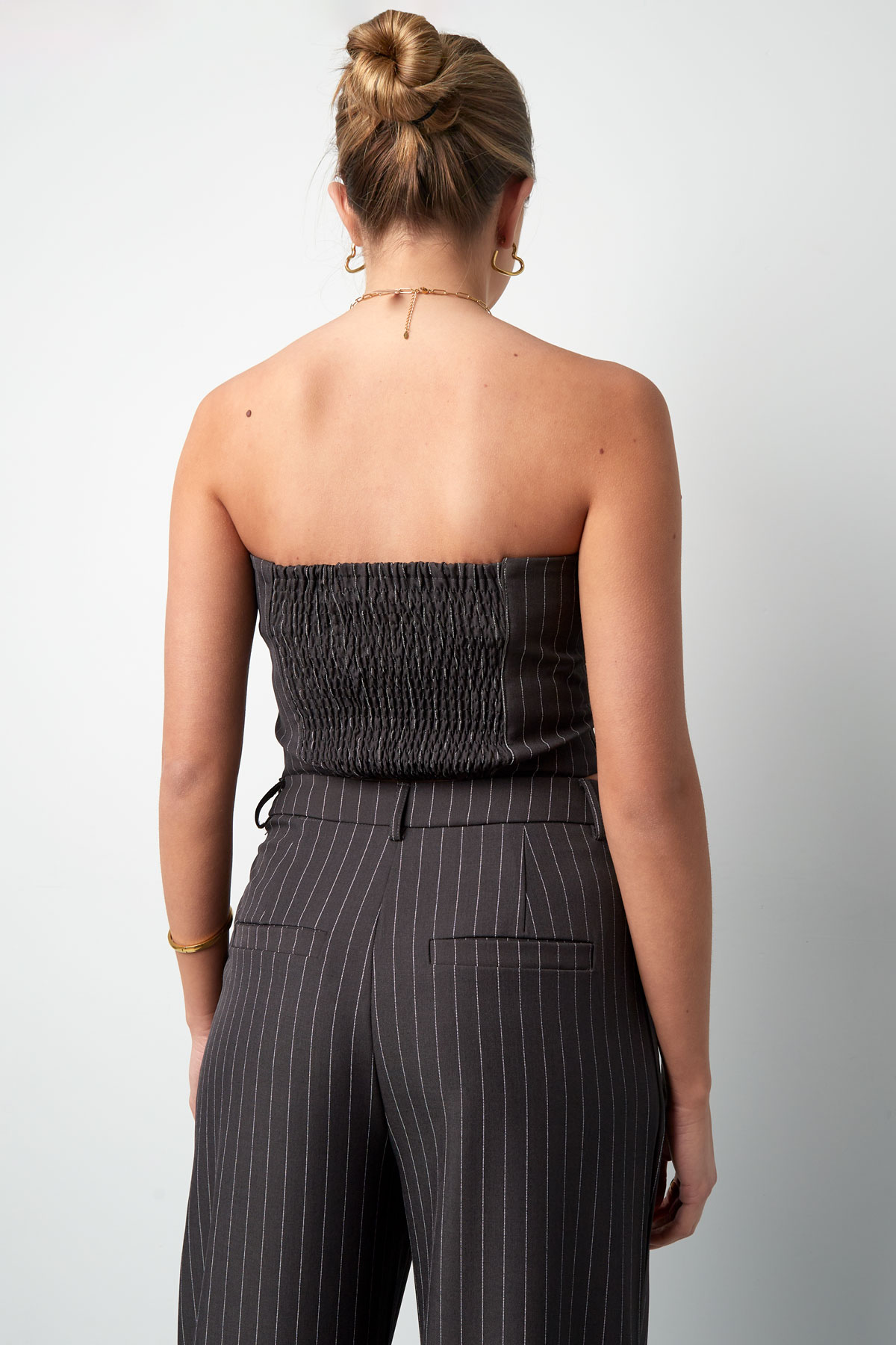 Pinstripe Bandeau Top - Grey h5 Picture8