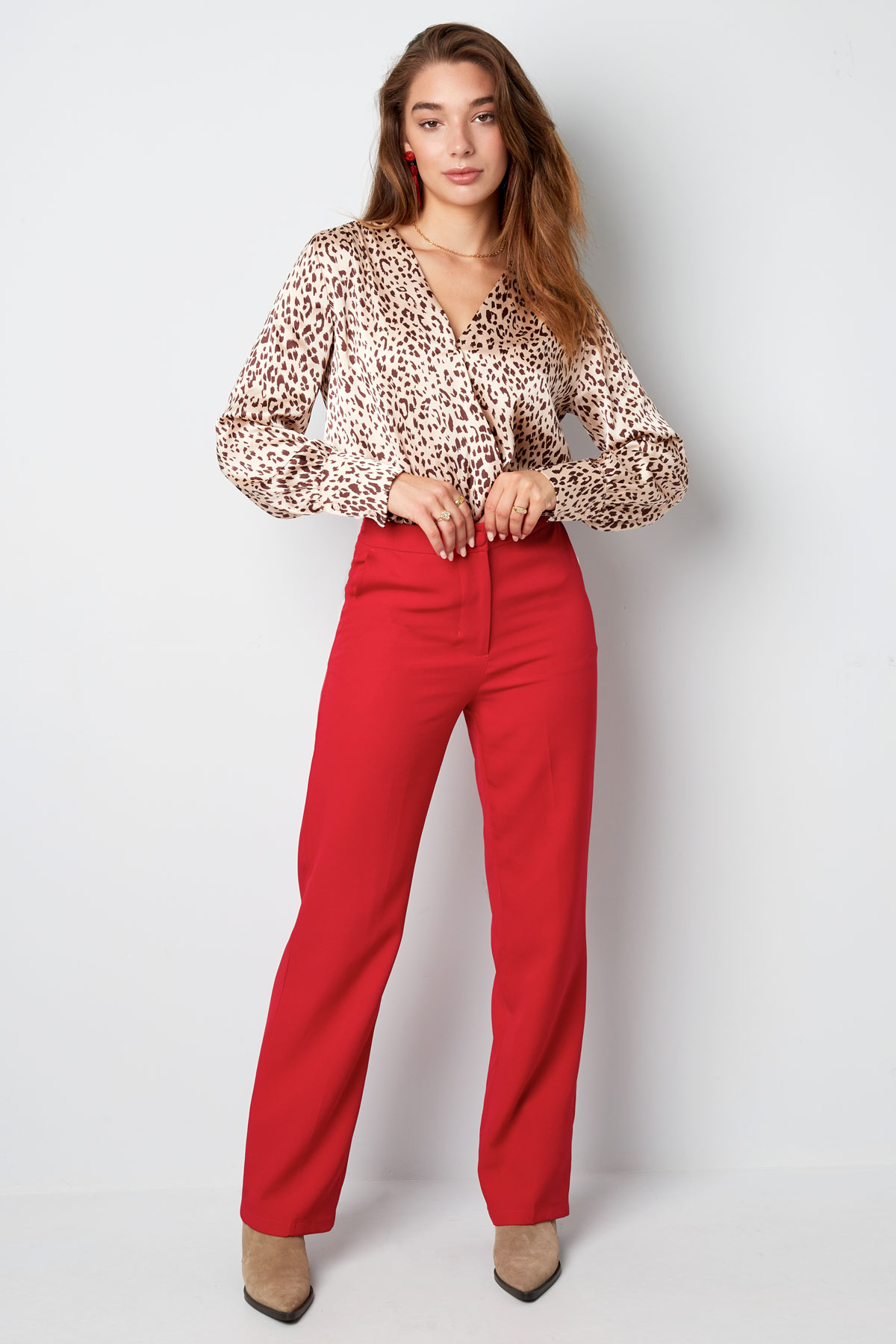 Basic Plain Trousers - Pink h5 Picture5