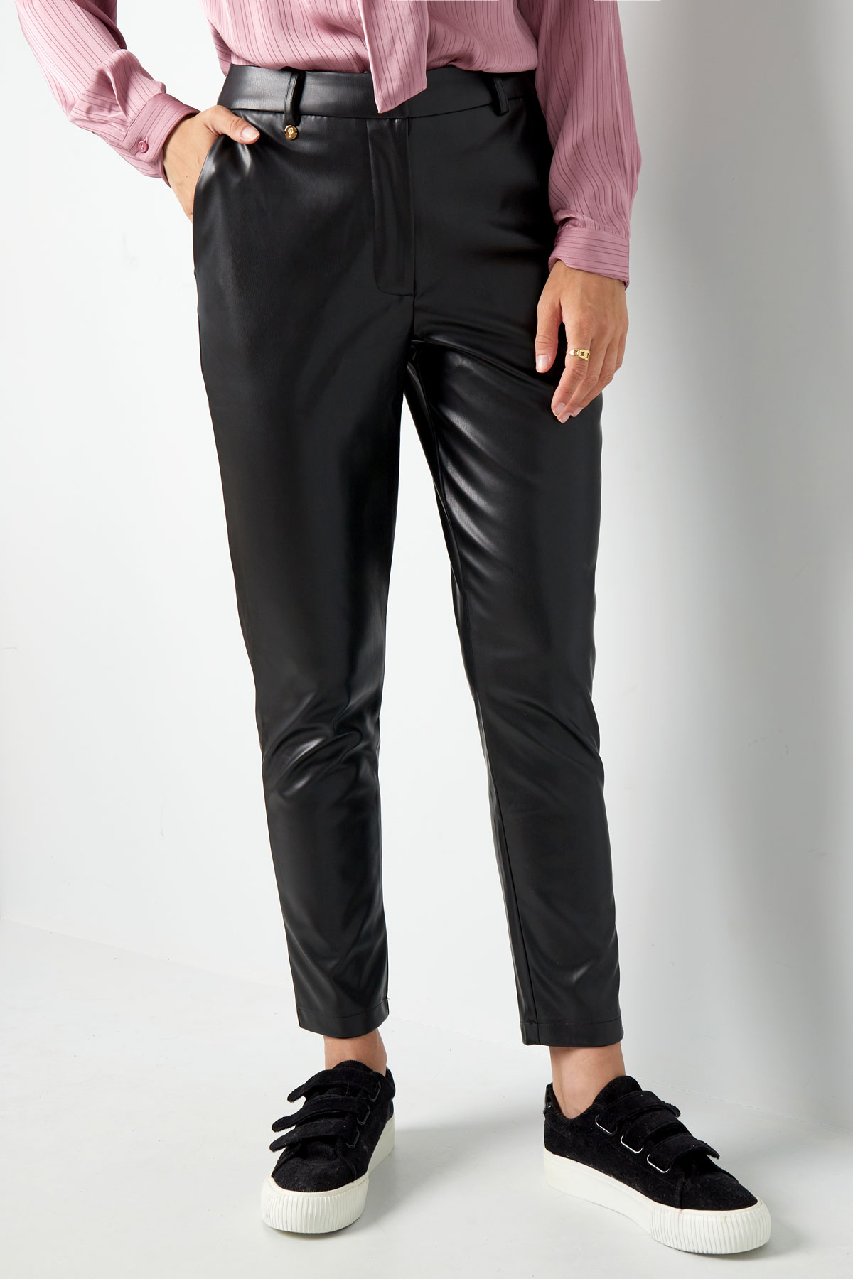 Pantalon en cuir PU - noir Image2