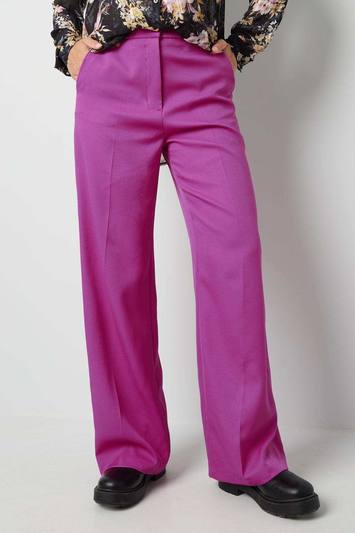 Pantalón plisado - violeta Imagen2