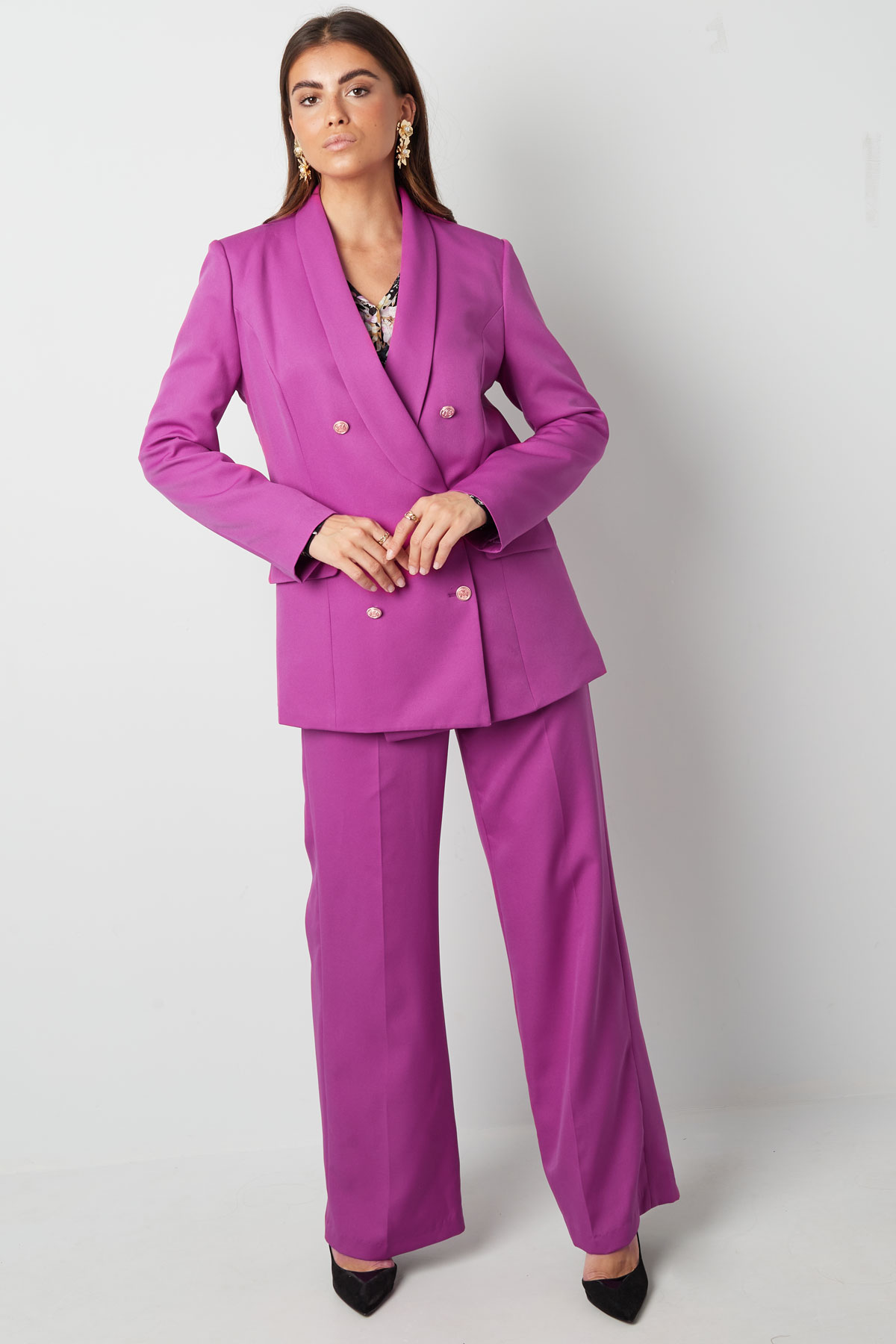 Pantalon plissé - violet h5 Image8