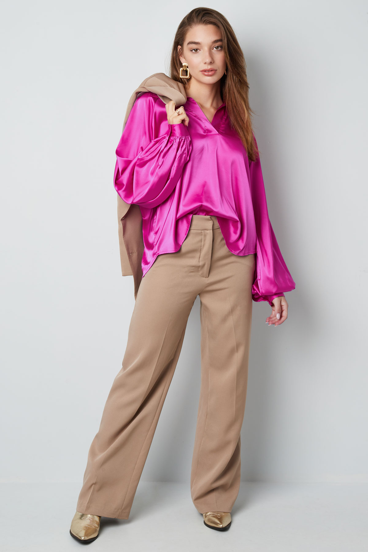 Pantalon plissé - violet h5 Image5