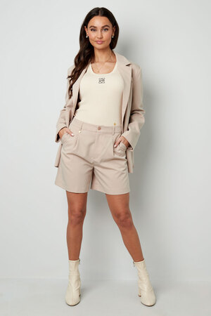 Shorts with pleats - beige  h5 Picture7