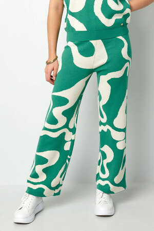 Pantaloni con stampa a righe organiche - beige h5 Immagine5