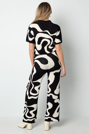 Trousers organic stripes print - black and white h5 Picture10