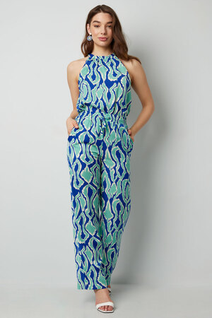 Colorful trousers with print - blue/green  h5 Picture3
