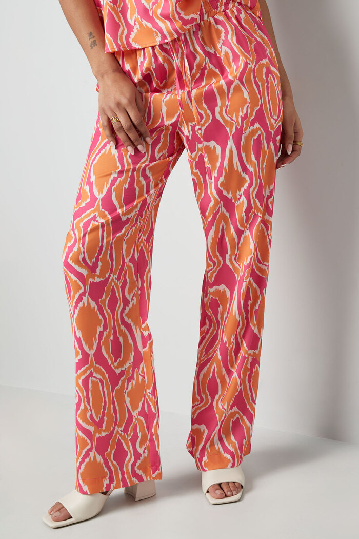 Colorful trousers with print - orange/pink  Picture4