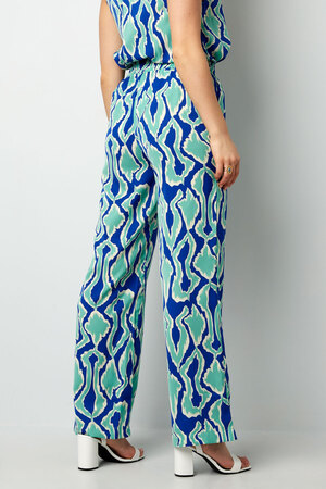 Colorful trousers with print - blue/green  h5 Picture6