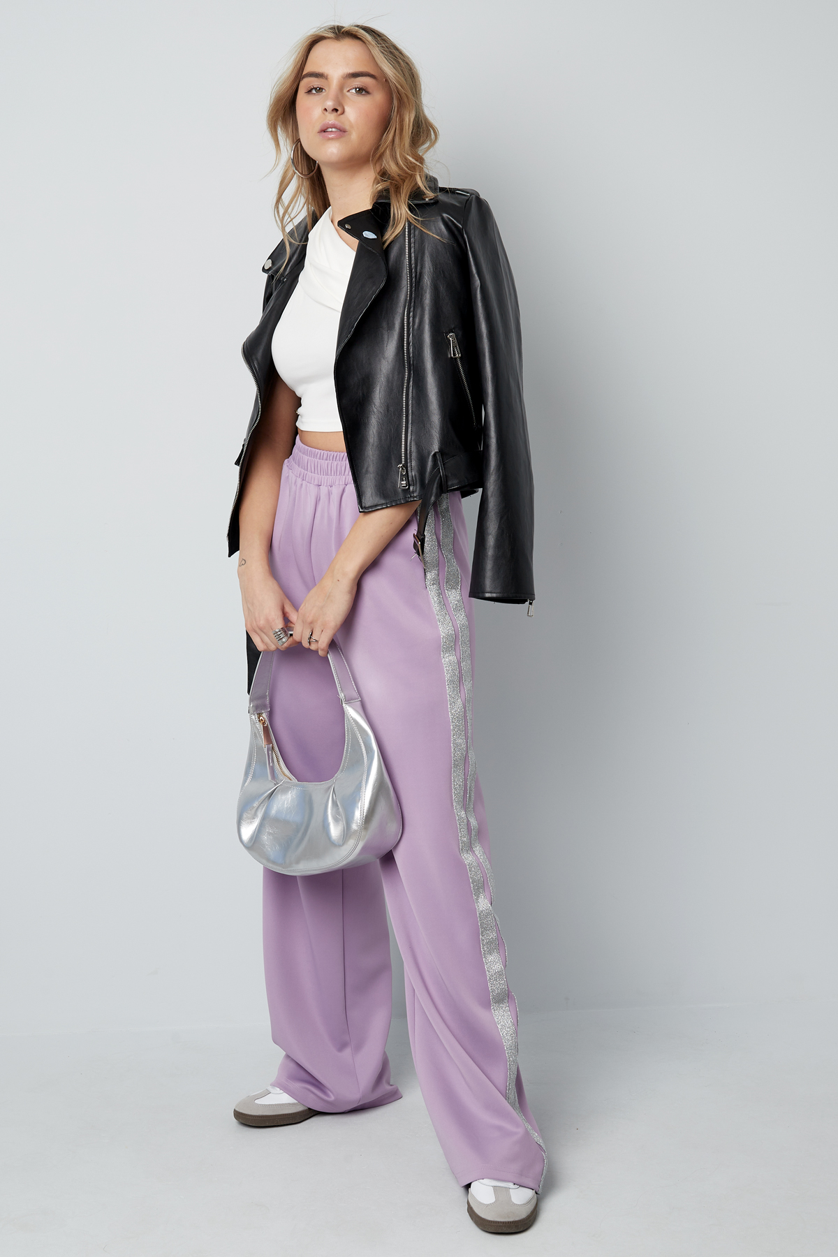 Pantalon indispensable à rayures - violet S h5 Image8