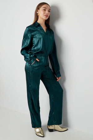 Satin trousers with print - green h5 Picture9
