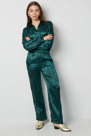 Pantalon en satin avec imprimé - vert foncé - M h5 Image6