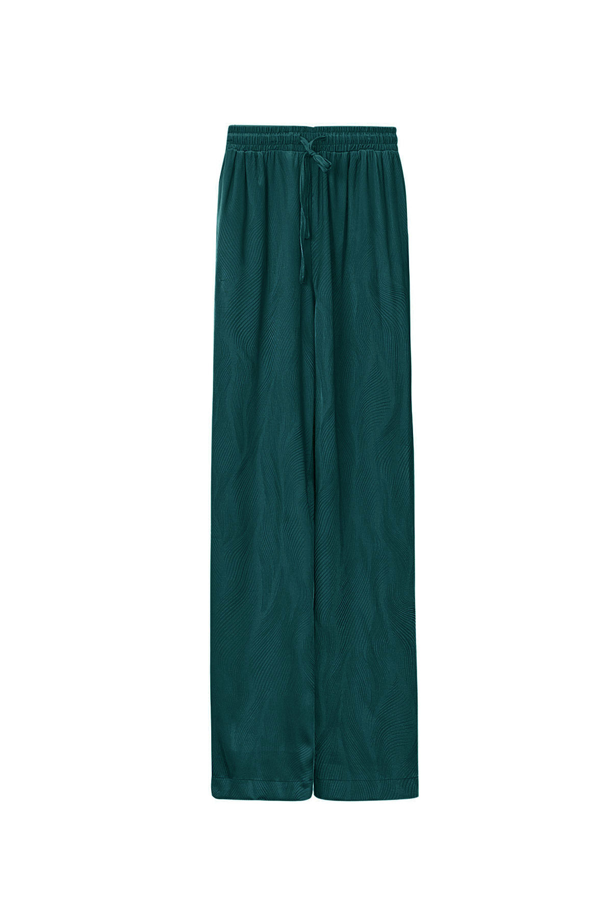 Satin pants with print - dark green - M