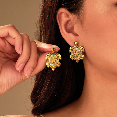 Romantic Series Vacation Animal Stainless Steel Women's Stud Earrings