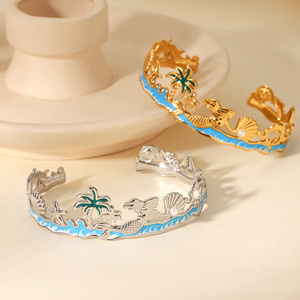 Vacation Turtle Edelstahl Goldfarben Perlen Statement Ringe h5 Bild6