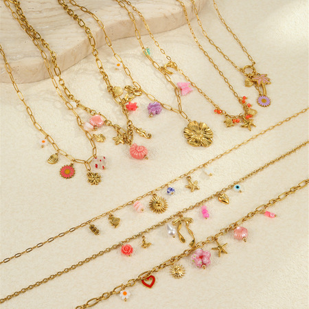 Vacation Turtle Stainless Steel Gold Color Women's Pendant Necklaces 2