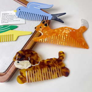 1 pieza de peines de acetato de celulosa con diseño de animales para mujer h5 Imagen4