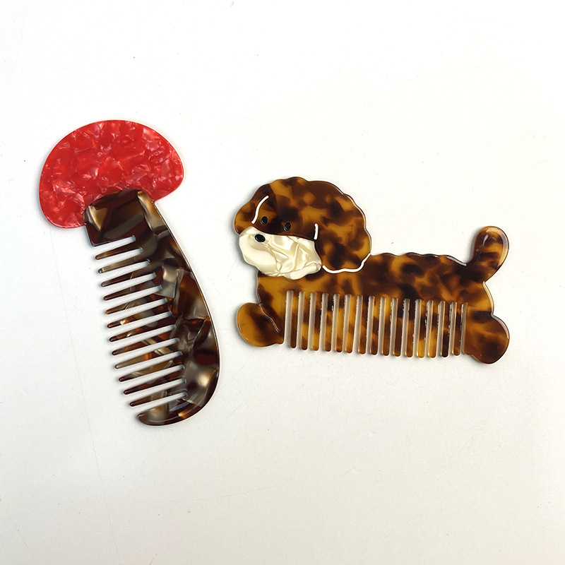1 pieza de peines de acetato de celulosa con diseño de animales para mujer h5Imagen7