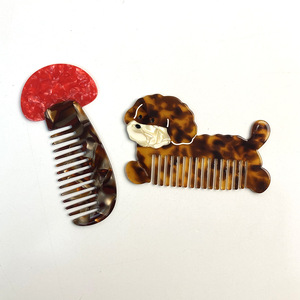 1 pieza de peines de acetato de celulosa con diseño de animales para mujer h5 Imagen7