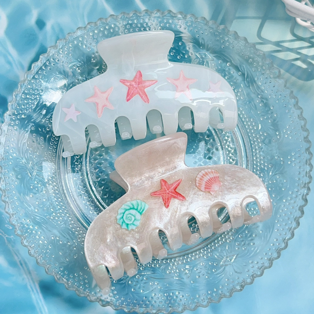 1 Adet Tatil Deniz Yıldızı Akrilik Kadın Saç Pençeleri h5Resim2