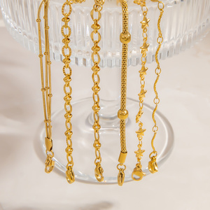 1 Stück einfache Kette Edelstahl Gold Farbe Damen Kettenarmbänder h5 Bild5