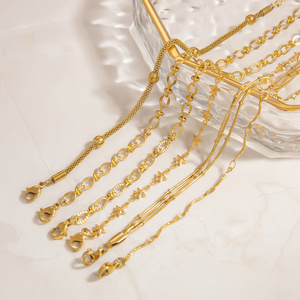 1 Stück einfache Kette Edelstahl Gold Farbe Damen Kettenarmbänder h5 Bild4