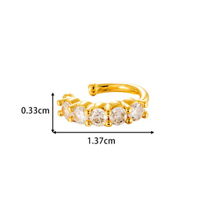 1 Stück Schlangen-Ohrmanschetten in Kupfer- und Goldfarbe mit Zirkonia h5 Bild2