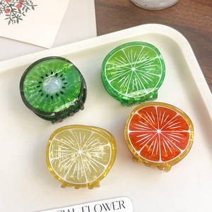 1 pieza de pinzas para el cabello de PVC para mujer, redondas, dulces y con forma de limón h5 Imagen2