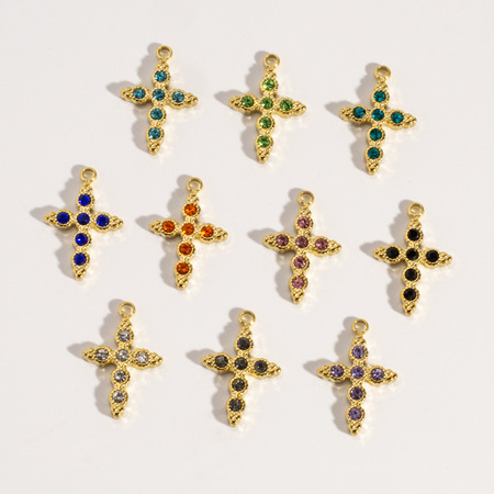 1 Piece Simple Series DIY Cross Stainless Steel Women's Pendants