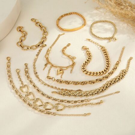 1 Piece Irregular Shape Heart Circle Woven Stainless Steel Women's Jewelry Sets