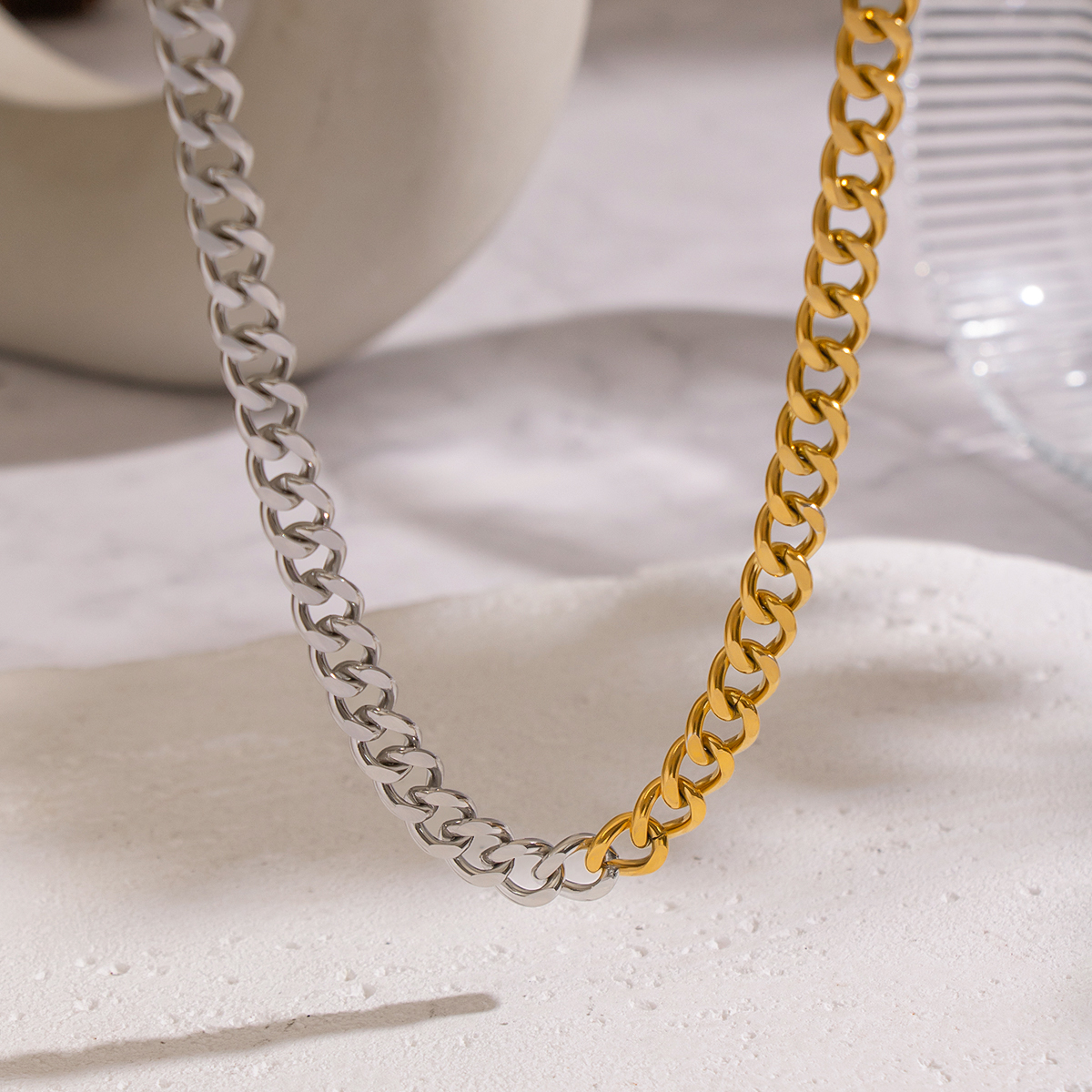 1 Piece Chain Stainless Steel Mixed Color Necklace