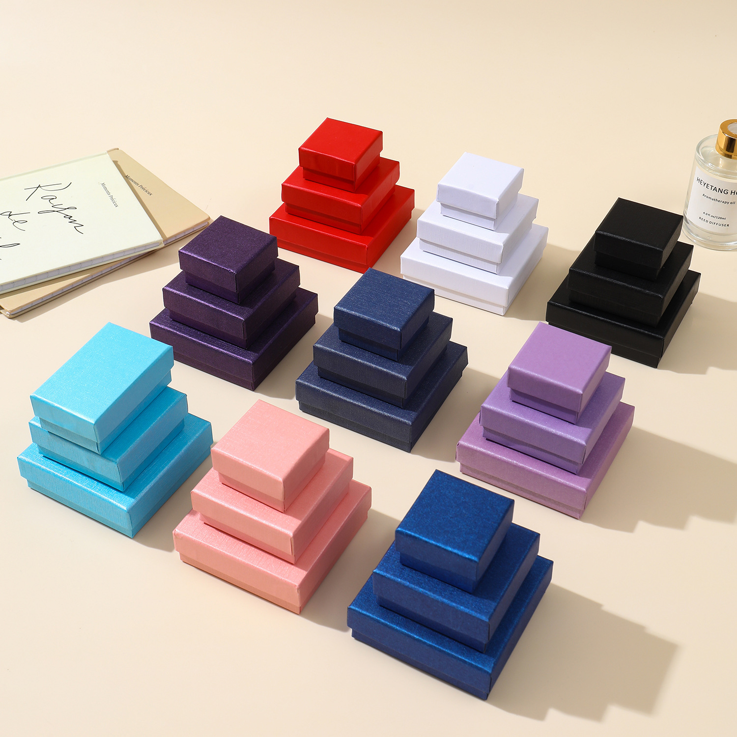 1 Piece Solid Color Paper Jewelry Box