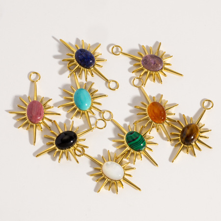 1 Piece Simple Series DIY Circle Stainless Steel Women's Pendants 2