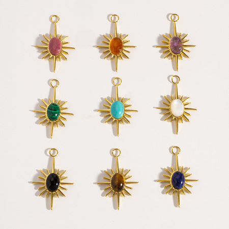 1 Piece Simple Series DIY Circle Stainless Steel Women's Pendants