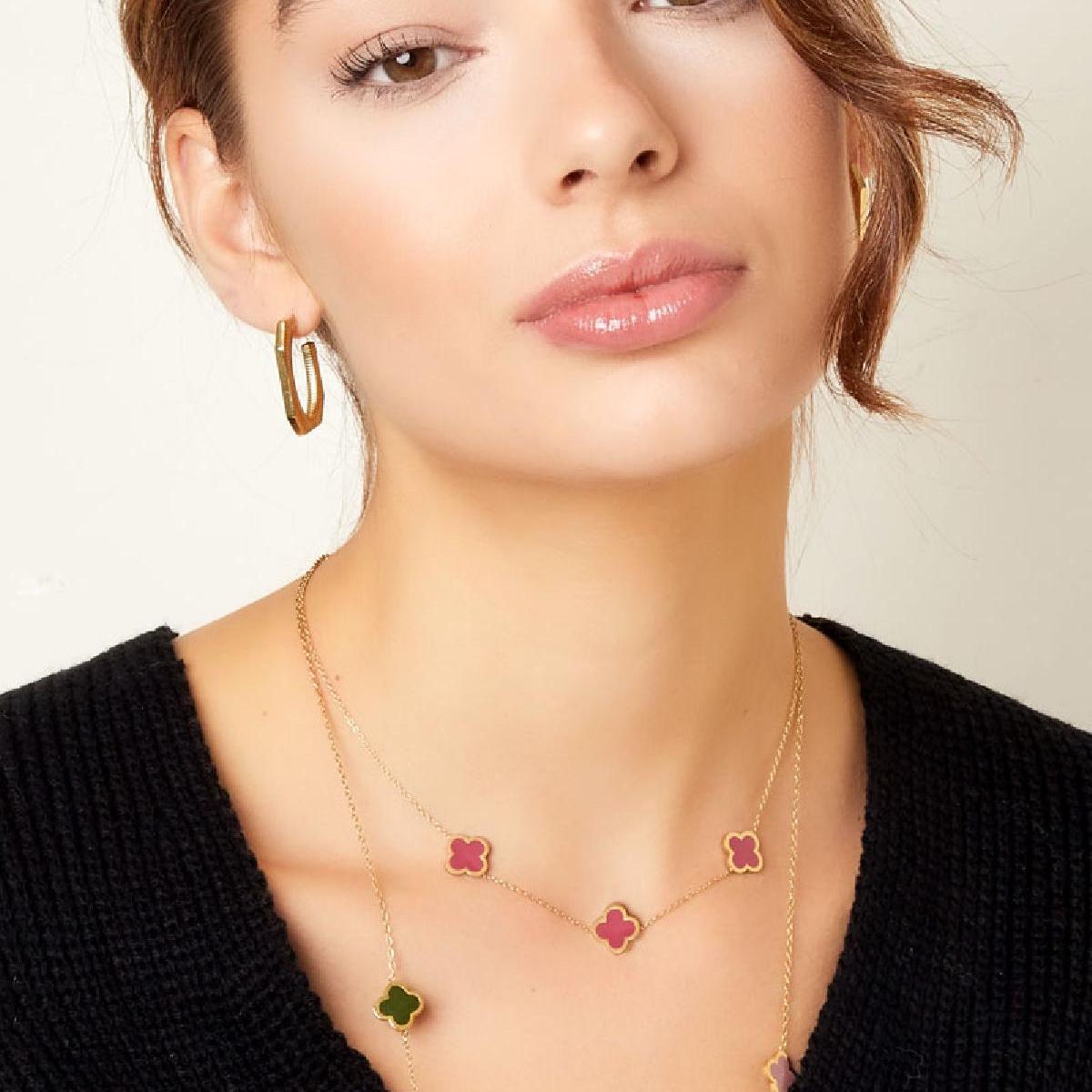 Collar tres tréboles de colores Imagen4