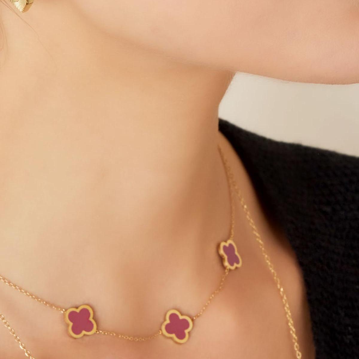 Collar tres tréboles de colores Imagen5