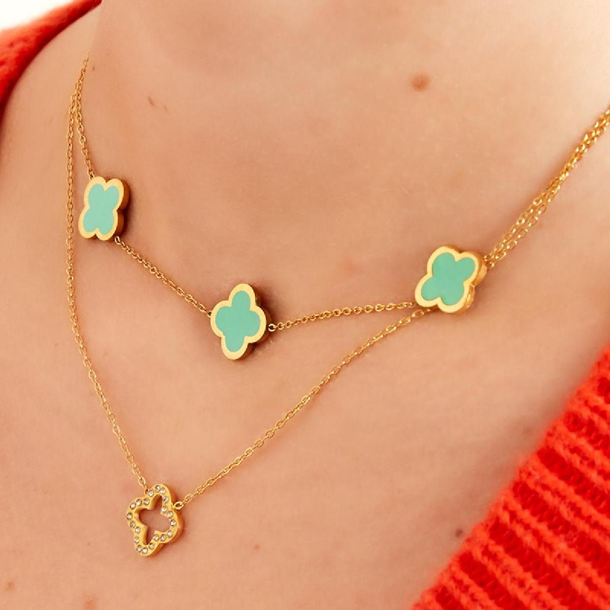 Collar tres tréboles de colores h5 Imagen7