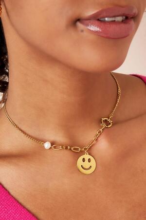 Edelstahl-Halskette mit Smiley-Gesicht Silber h5 Bild3
